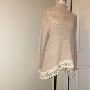 ALTAR’D STATE TURTLE NECK CROCET LINED SWEATER